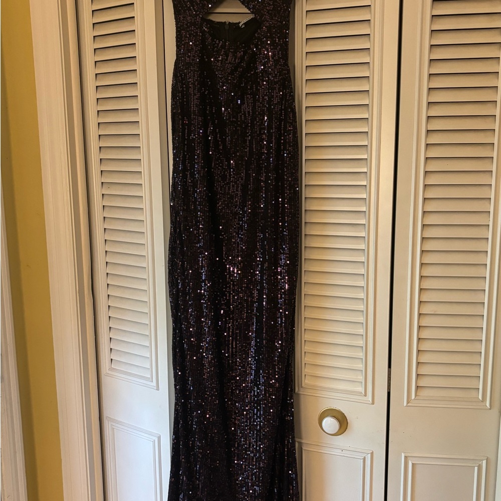 Elegant Purple Sequin Gown